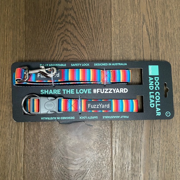 FuzzYard Dog Leash and Collar Set- Rainbow- Size Large - Picture 3 of 3